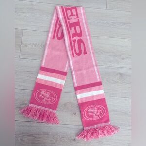 Pink 49ers Scarf with Fringe